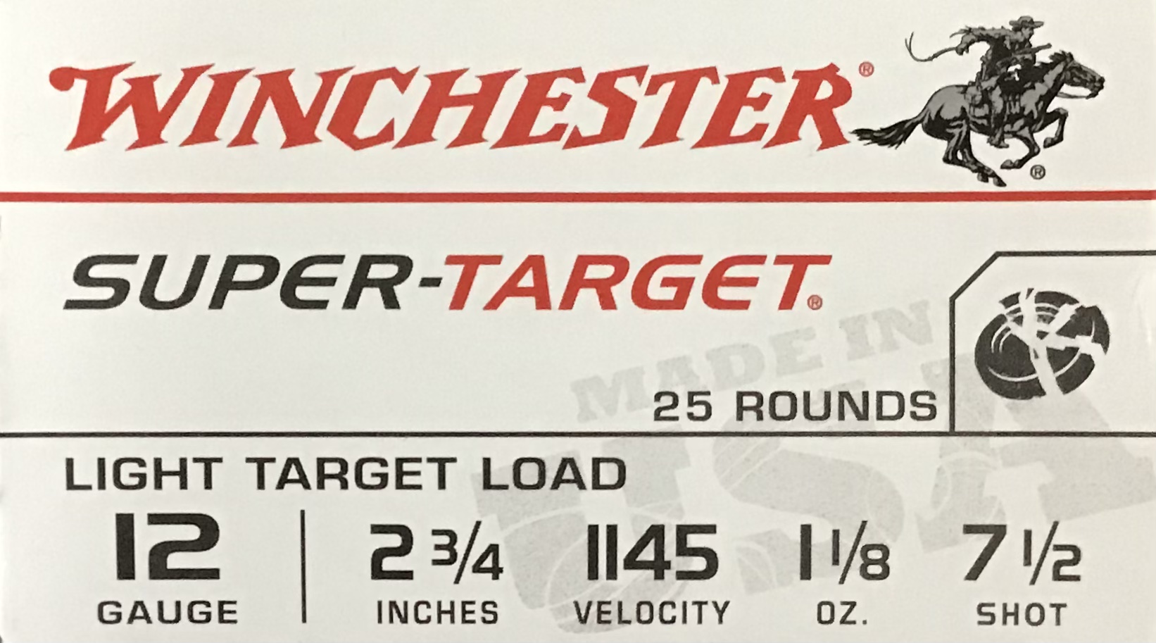 12 Gauge Winchester 2 3/4 Inches 7 1/2 Shot 25 Rounds M-ID: TRGT127 UPC: 020892016231
