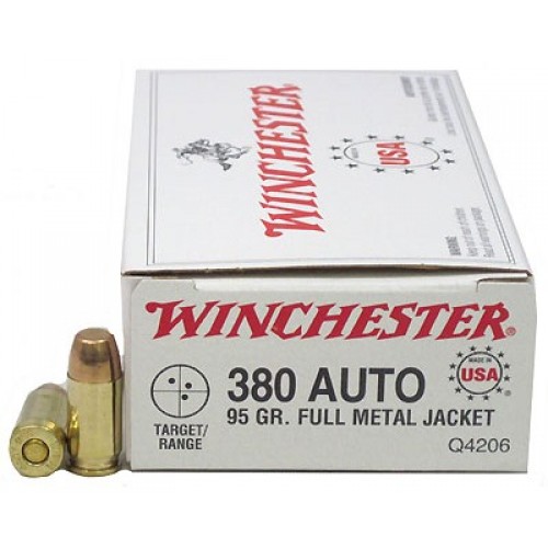 380 Auto Winchester 95 Gr FMJ 50 Rnds M-ID: Q4206 UPC: 020892201972