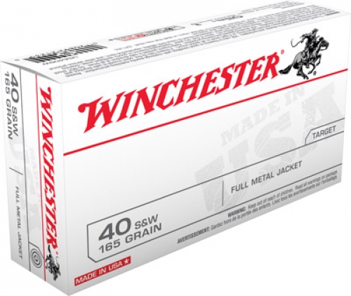 40 S&W Winchester 165 Gr FMJ 50 Rnds M-ID: USA40SW UPC: 020892212350