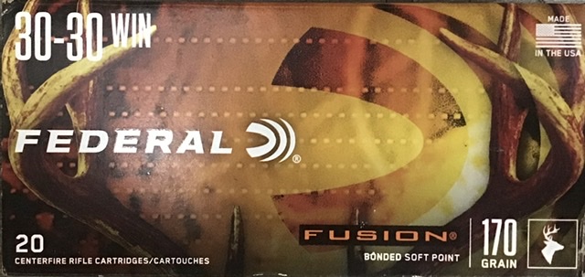 30-30 Win Federal Fusion 170 Grain Bonded Soft Point 20 Rounds M-ID: F3030FS2 UPC:029465097936