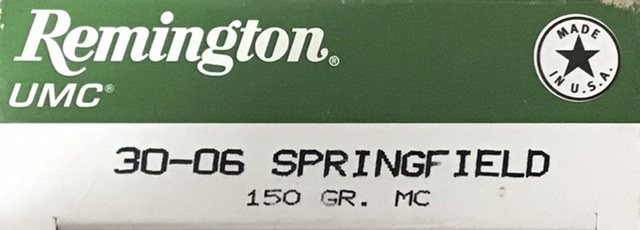 30-06 Springfield Remington 150 Grain Full Metal Jacket 20 Rounds M-ID: 23699- L30062 UPC: 047700170701