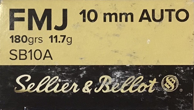 10mm Sellier & Bellot 180 gr. FMJ Full Metal Jacket 500 rnds (10 boxes) Brass M-ID: SB10A UPC: 754908500918