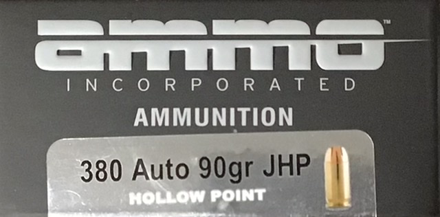 380 Auto AMMO Inc. 90 Grain Jacketed Hollow Point 20 Rounds M-ID: 380090JHP-A20 UPC: 818778020942