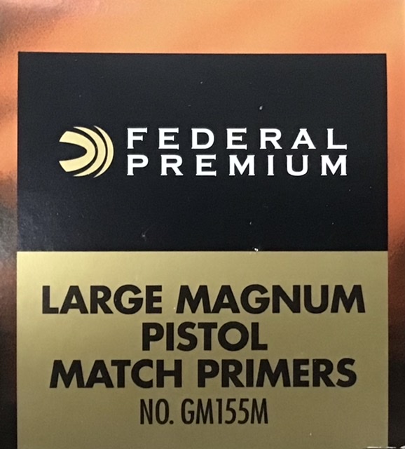 No. GM155M Federal Premium Large Magnum Pistol Match Primer 1000 Count M-ID: GM155M UPC: 029465156916