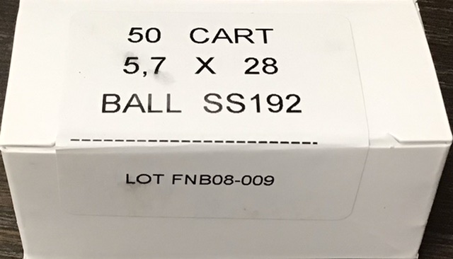 5.7x28 FNH Lead Core Rare SS192 (10 Boxes of 50 Rounds) = 500 Rounds (white box) M-ID: SS192 UPC: 0400204008961