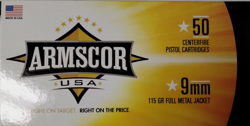 9mm Luger Armscor 115 gr. FMJ 500 rnds (10 boxes) M-ID: FAC92N UPC: 812285022529