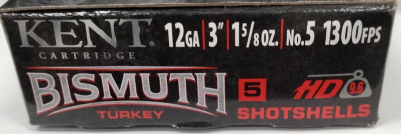 12 Gauge Kent Bismuth Turkey 3 in. 1 5/8 oz. 5 shot 5 rnds 1300 fps M-ID: B123TK465 UPC: 656308111803
