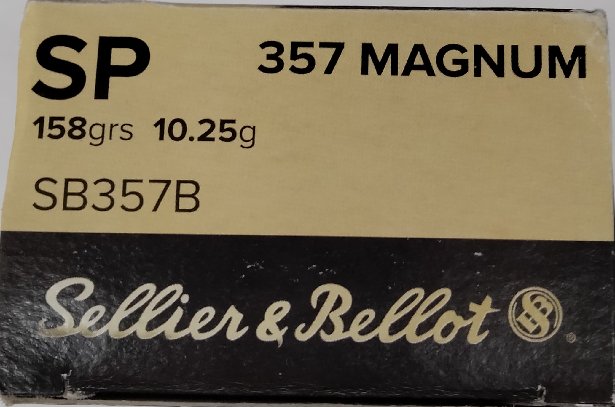 357 Mag Sellier & Bellot 158 gr. SP 50 rnds Brass M-ID: SB357B UPC: 754908500468