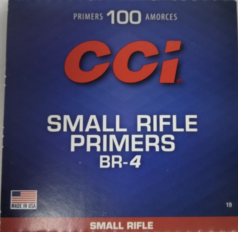 CCI Small Rifle Primers BR-4 5000 primers (5 boxes of 1000 primers) M-ID: 19 UPC: 076683500199