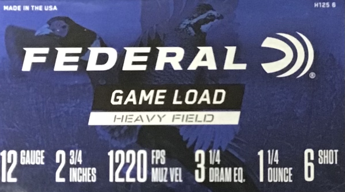 12 Gauge Federal 2 3/4 Inches 6 Shot 1 1/4 oz 250 Rounds (10 boxes) M-ID: H125 6 UPC: 029465017705
