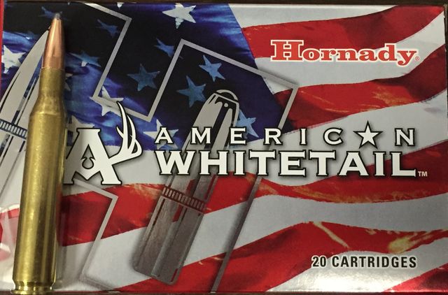 25-06 REM Hornady American Whitetail 117 gr. Interlock 20 rounds BRASS 2990 fps M-ID: 8144 UPC: 090255381443