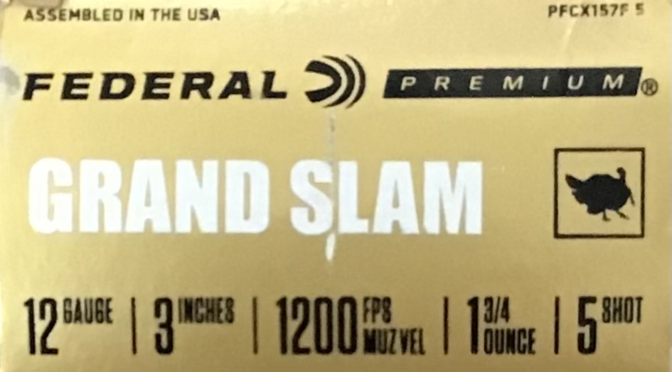12 ga. Federal Grand Slam 3 in. 1 3/4 oz. 5 shot 10 rnds M-ID: PFCX157F 5 UPC: 604544631814