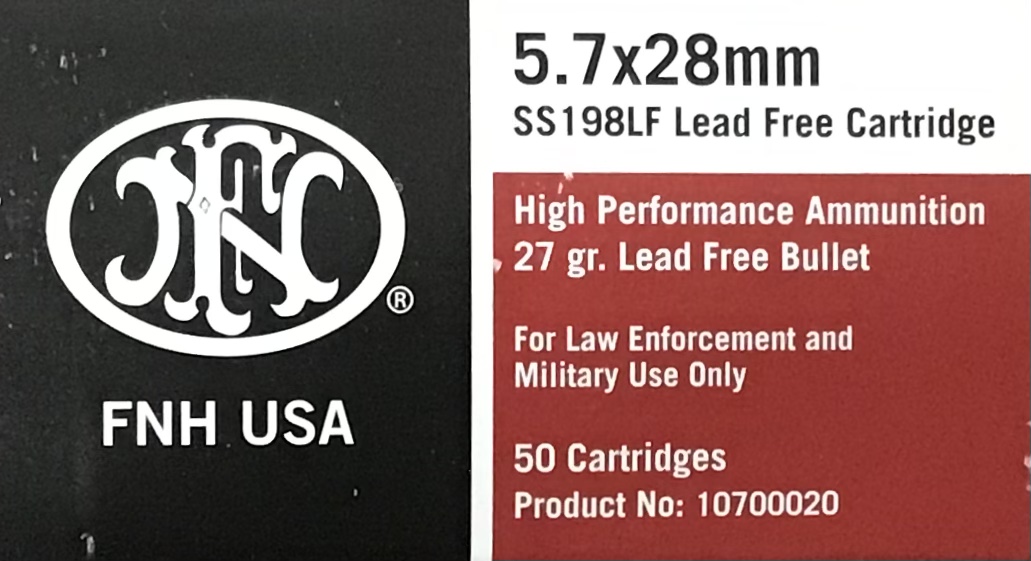 5.7x28 FNH High-Performance Ammunition 27 Grain green tip Lead Free Bullet (10 boxes) 500 Rounds M-ID: 10700020 UPC: 818513006071