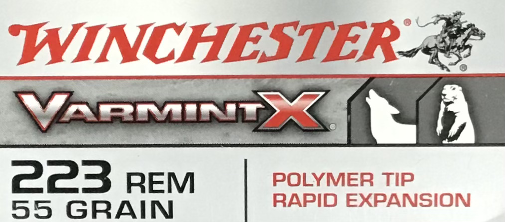 223 Rem Winchester 55 Gr VarmintX Polymer Tip Rapid Expansion 20 Rnds M-ID: X223P UPC: 020892219977