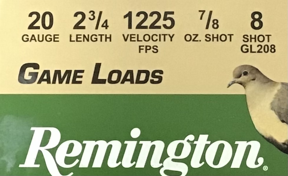 20 Gauge Remington Game Loads 2 3/4 Inches 8 Shot 25 Rounds M-ID: GL208 UPC: 047700040400