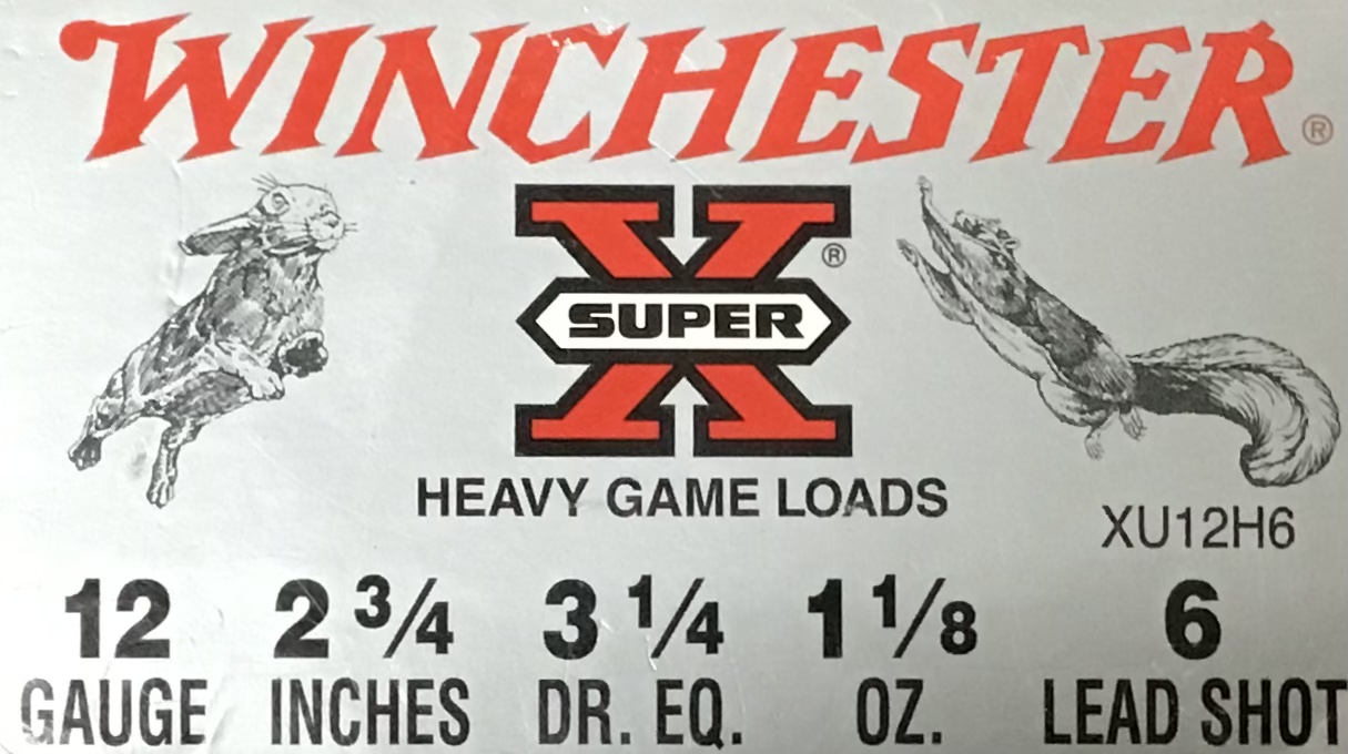 12 Gauge Winchester Super X Heavy Game Loads 2 3/4 Inches 1 1/8 oz 6 Lead Shot 25 Rounds M-ID: XU12H6 UPC: 020892013179