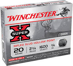 20 Gauge Winchester 2 3/4 in 1600 vel 3/4 oz 5 Rnds M-ID: X20RSM5 UPC: 020892000421
