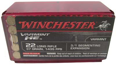 22 LR Winchester 37 Grain 3/1 Segmenting Expansion 50 Rnds M-ID: S22LRSP UPC: 020892102729