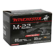 22 LR Winchester 40 Gr M-22 1000 Rnds (2 boxes) M-ID: S22LRT UPC: 020892102750