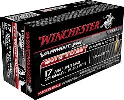 17 Win Super Mag Winchester 20 Gr Polymer Tip Varmint HV 50 Rnds M-ID: S17W20 UPC: 020892103085