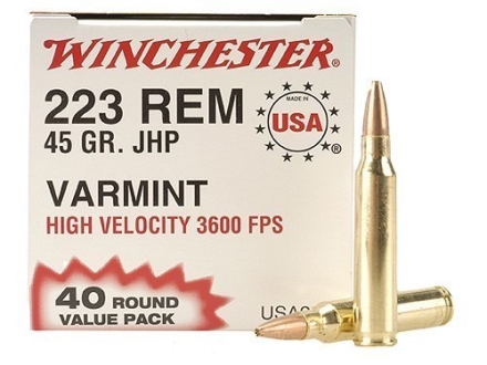 223 Rem Winchester 45 gr 40 rnds Brass M-ID: USA2232 UPC: 020892212411