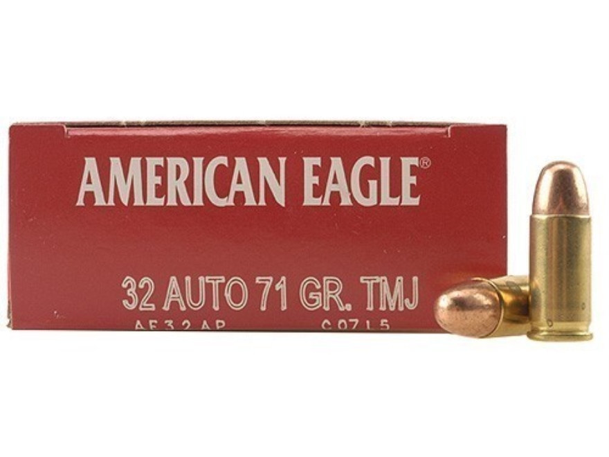 32 Auto American Eagle (Federal) 71 gr. FMJ 1000 rnds (20 boxes) Brass M-ID: AE32AP UPC: 029465093983