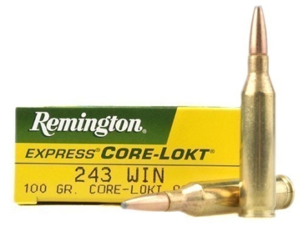 243 Win Remington 100 Gr Express Core-Lokt PSP 20 Rnds M-ID: 27802 UPC: 047700051901