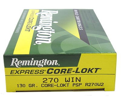 270 Win Remington Express 130 Gr Core-Lokt PSP 20 Rnds M-ID: R270W2 UPC: 047700052908