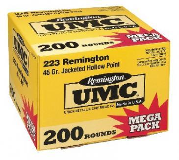 223 Remington 45 Gr JHP Mega Pack 200 Rnds M-ID: L223R7A UPC: 047700364506