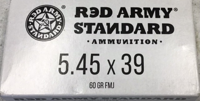 5.45x39 Red Army Standard 60 grain Full Metal Jacket Steel Shellcase 20 rounds M-ID: AM3372 UPC: 787450707504