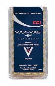 22 WMR HP CCI Maxi-Mag 40 Gr JHP 50 Rnds M-ID: 0024 UPC: 076683000248