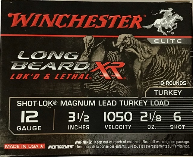 12 Gauge Winchester Long Beard XR 3.5 in. 2 1/8 oz. 6 shot 10 rnds Shot-Lok Magnum 1050 fps M-ID: STLB12LM6 UPC: 020892022973