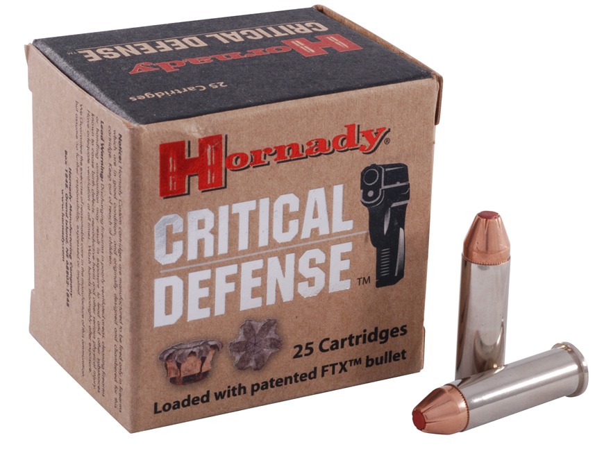38 Special Hornady Critical Defense 110 Gr FTX JHP 25 Rnds M-ID: 90310 UPC: 090255903102