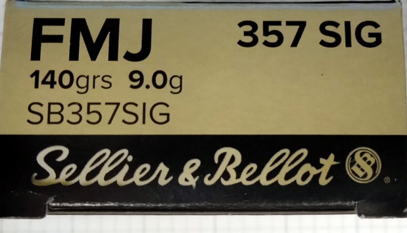 357 Sig Sellier & Bellot Full Metal Jacket FMJ 50 rnds Brass M-ID: SB357SIG UPC: 754908500154
