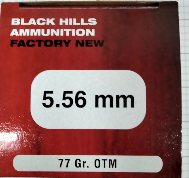 5.56 Black Hills Factory New 77 gr. OTM 50 rnds Brass UPC: 612710126408