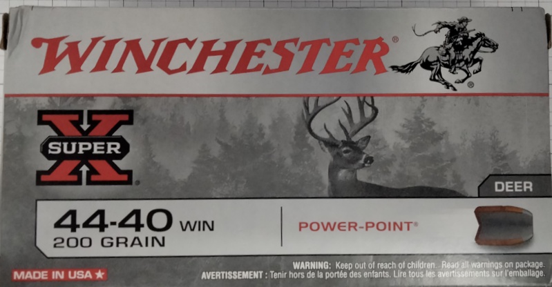 44-40 Win Winchester Super-X 200 gr. Power Point PP 50 rnds 1130 fps Brass M-ID: X4440 UPC: 020892201132
