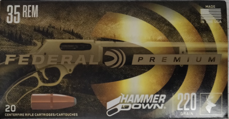 35 Remington Federal Premium 220 gr. Hammer Down 20 rnds 1940 fps Brass M-ID: LG35R1 UPC: 604544658347