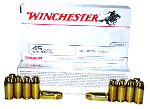 45 Auto Winchester 185 Gr FMJ 500 Rnds (10 boxes) M-ID: USA45A UPC: 020892212374