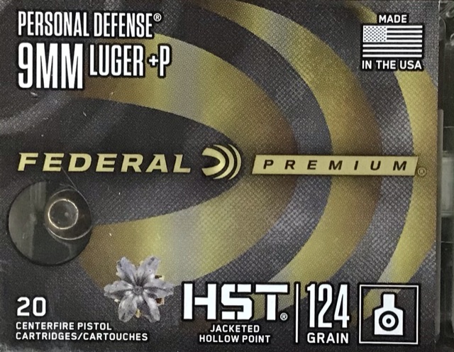 9mm Luger +P Federal 124 Grain HST Jacketed Hollow Point 20 Rounds M-ID: P9HST3S UPC: 604544657456