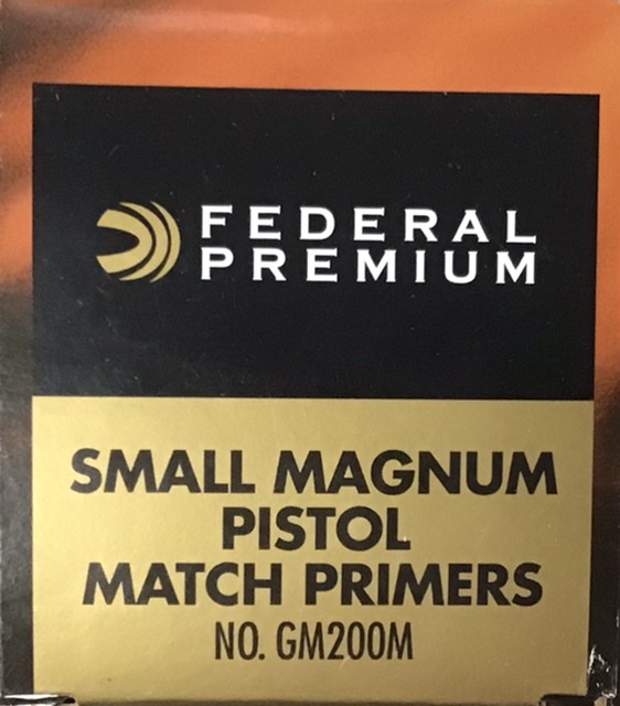 No. GM200M Federal Premium Small Magnum Pistol Match Primer 1000 Count M-ID: GM200M UPC: 029465156923