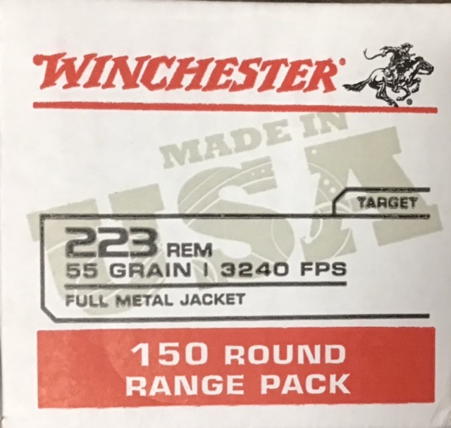 223 Rem Winchester 55 grain FMJ 150 rounds M-ID: W223150 UPC: 020892224988