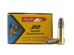 22 LR Aguila 40 Gr Super Extra Standard Velocity Lead 50 Rnds M-ID: 00105 UPC: 640420001050
