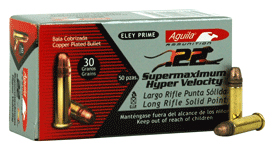 22 Long Rifle Aguila Supermaximum 30 gr. CPSP 500 rnds 1700 fps (10 boxes) Brass M-ID: 1B220298 UPC: 640420001319