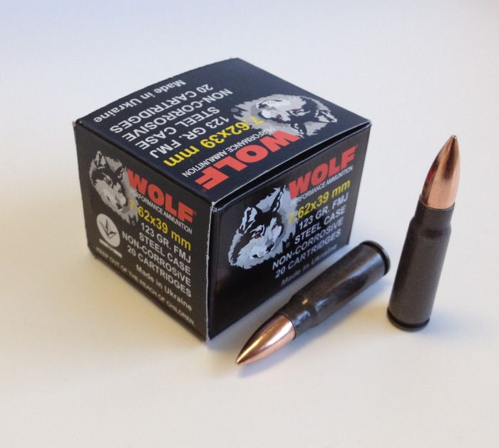 7.62x39 Wolf 122 Gr FMJ (50 Boxes of 20 Rounds) = 1000 Rounds M-ID: W76239 UPC: 645611762918