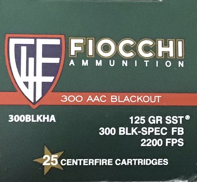 300 AAC Blackout Fiocchi 125 Grain Super Shock Tip 25 Rounds M-ID: 300BLKHA UPC: 762344711188