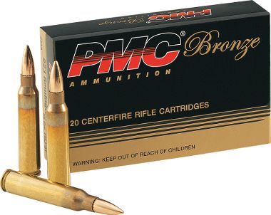 223 Rem PMC Bronze 55 gr FMJ Boat-Tail 20 Rnds (50 boxes) = 1000 Rnds M-ID: 223A UPC: 741569060080