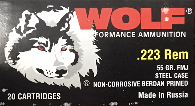 223 Rem Wolf 55 Grain Full Metal Jacket Steel Case Non-Corrosive Berdan Primed 20 Rounds M-ID: 645611308734 UPC: 645611308734