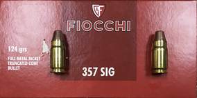 357 Sig Fiocchi 124 gr FMJTCB 50 rnds M-ID: 357SIGAP UPC: 762344028156