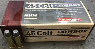 45 Colt Aguila 200 grain SP Cowboy Action Load 50 rnds M-ID: 640420003238 UPC: 640420003238