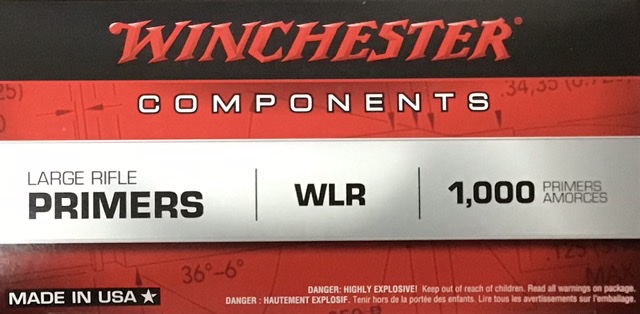 WLR Winchester Large Rifle Primers "#8-1/2 - 120" 1000 Count M-ID: WLR UPC: 020892300026